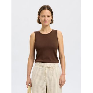 Selected Femme SLFMOON SUS SL KNIT TOP B Chestnut