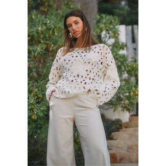 Studio Anneloes Amarey flower pullover off white