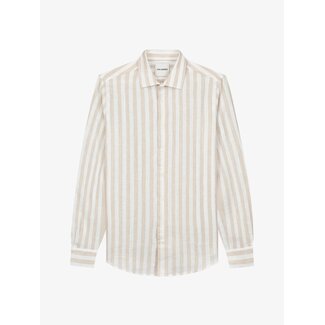 Van Harper SHIRT LINEN STRIPE LS WIDE SAND STRIPE