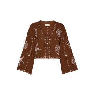Sissel edelbo Seashell top organic cotton soft brown OS