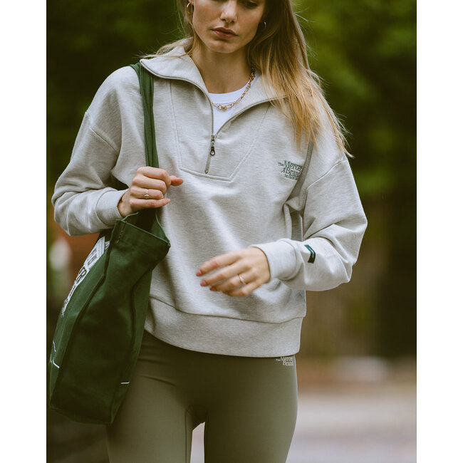 Mercer The Mercer CR Quarter Zip Light Grey Melange