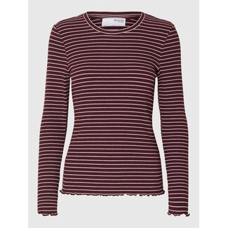 Selected Femme SLFANNA LS CREW NECK TEE STR NOOS Fig