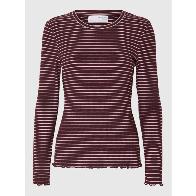 Selected Femme SLFANNA LS CREW NECK TEE STR NOOS Fig