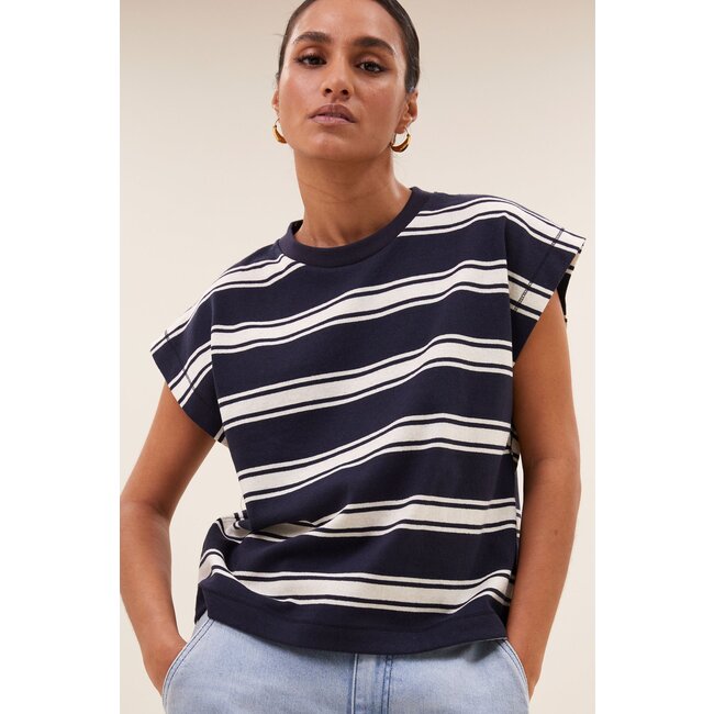 BY BAR mason stripe top grain navy stripe