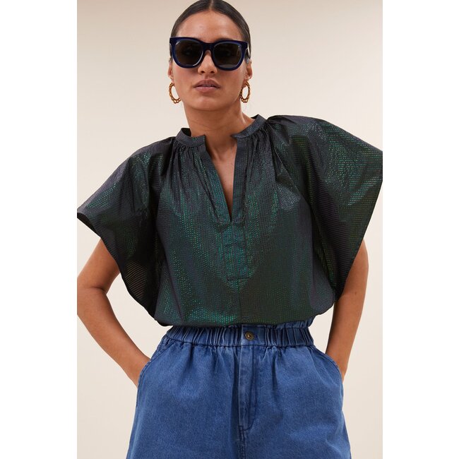 BY BAR vina electric blouse electric green