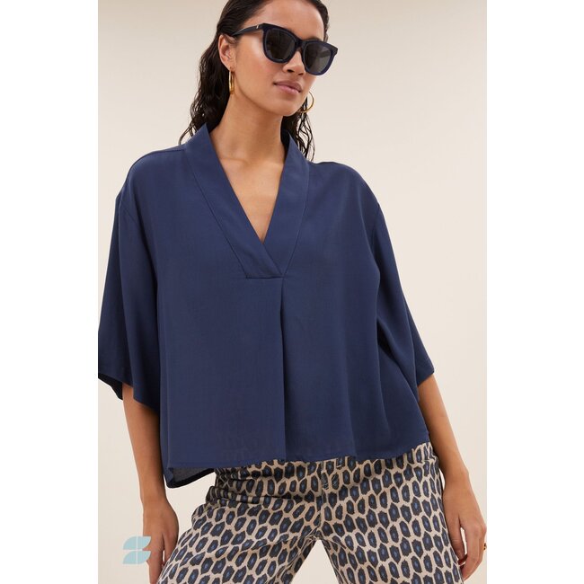 BY BAR owen viscose blouse winter blue