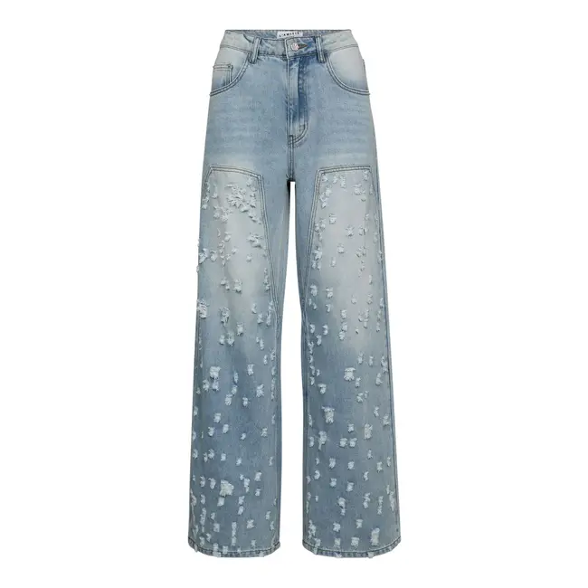 HAUTE L'AMITIÉ Bleach Distressed Patch Tall Jeans Bleached Denim