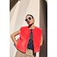BY BAR wolly red gilet poppy red