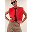 BY BAR wolly red gilet poppy red