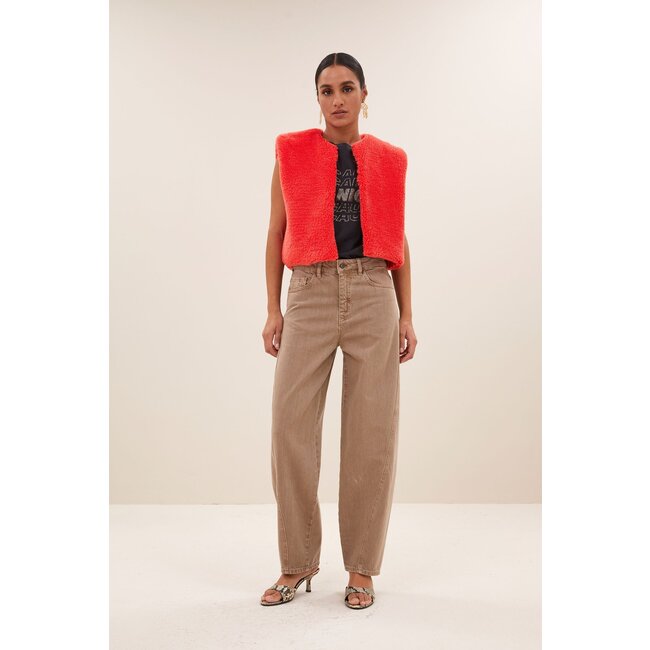 BY BAR wolly red gilet poppy red