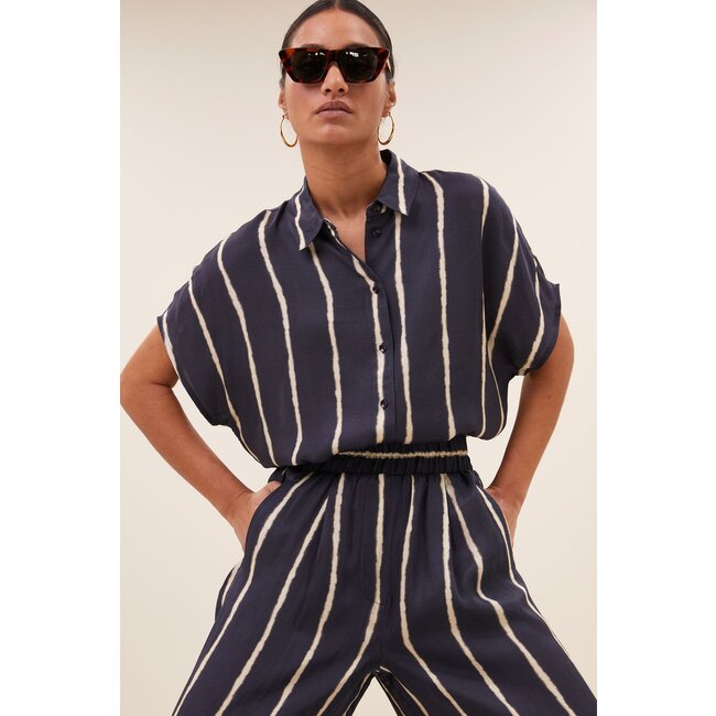 BY BAR karly tie dye stripe blouse blue tie dye stripe