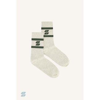 BY BAR logo sparkle grey socks bottle green