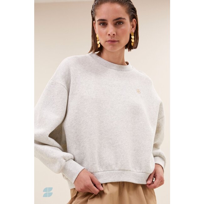 BY BAR bibi logo sweater light grey melee
