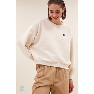 BY BAR bibi logo sweater oyster melee