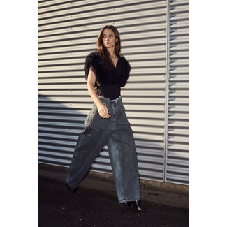 HAUTE L'AMITIÉ Flip Waist Pocket Tall Jeans Black Black