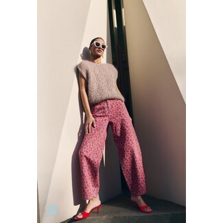 BY BAR lew red cheetah pants red cheetah print