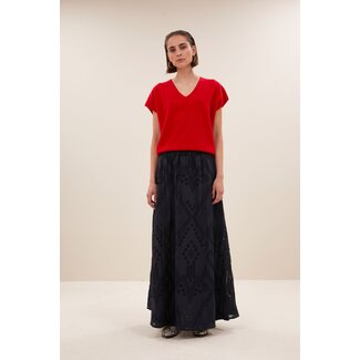 BY BAR sil v-neck pullover lipstick