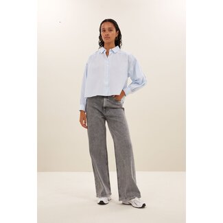 BY BAR sarah short chambray blouse light blue