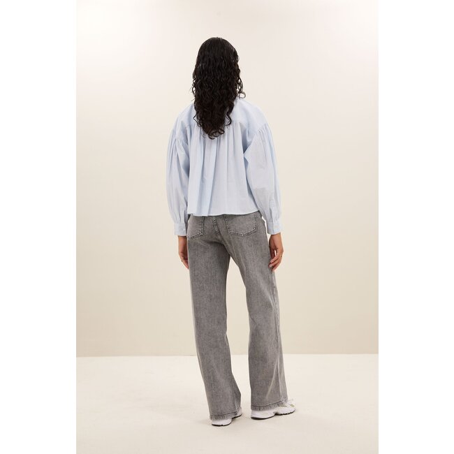 BY BAR sarah short chambray blouse light blue