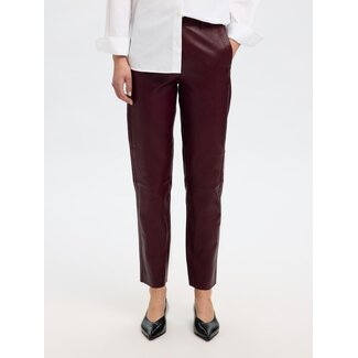 Selected Femme SLFMARIE MW LEATHER PANTS B NOOS Fig
