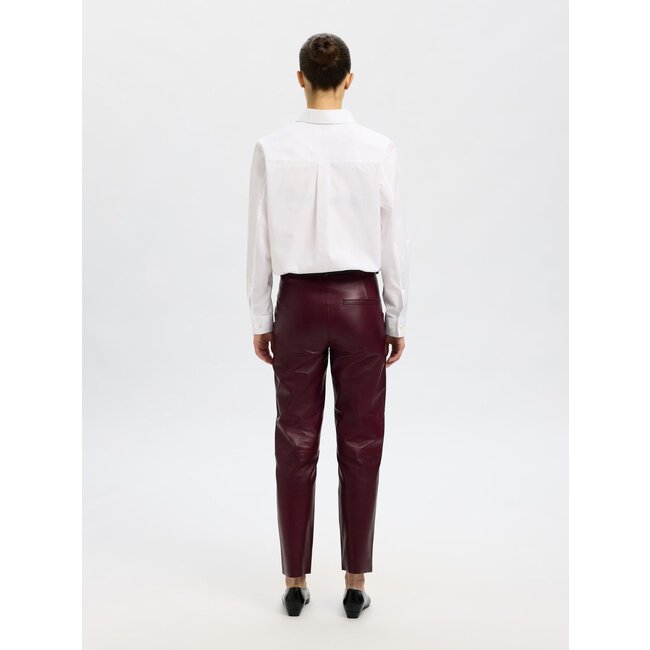 Selected Femme SLFMARIE MW LEATHER PANTS B NOOS Fig