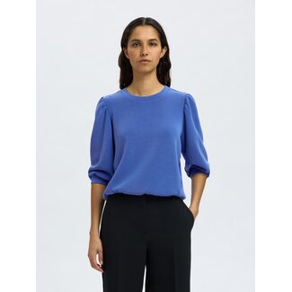 Selected Femme SLFTENNY 3/4 SWEAT TOP NOOS Dazzling Blue