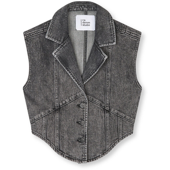 R.A Denim Studio D19 Denim Straight Vest Mid Gray