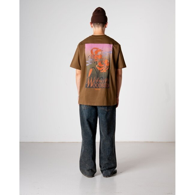 Woodbird WBBaine Flower Tee Dark Brown