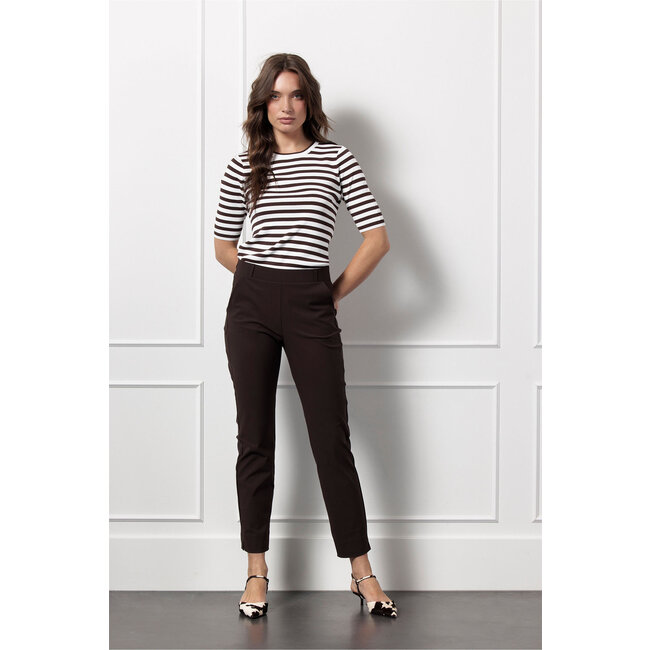 Studio Anneloes ANNE BONDED TROUSERS - ESPRESSO