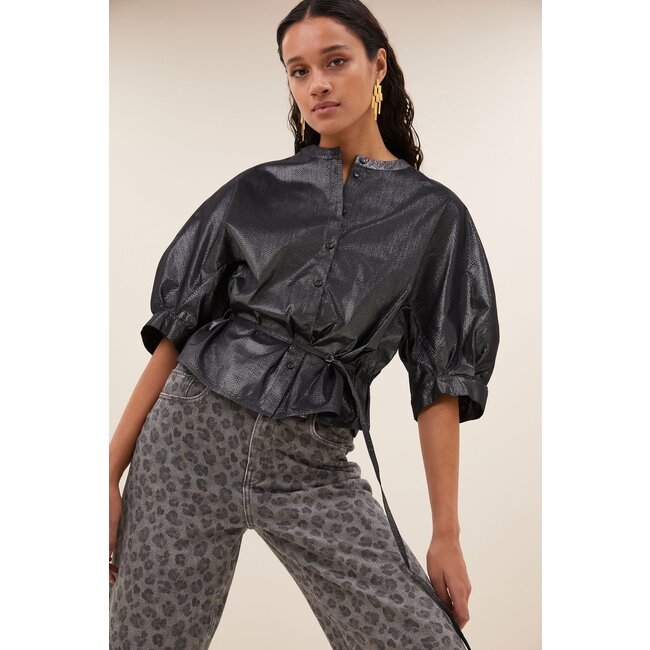 BY BAR christi silver blouse silver