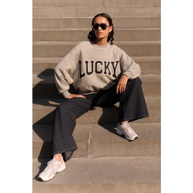 BY BAR bibi patchwork sweater grey melee