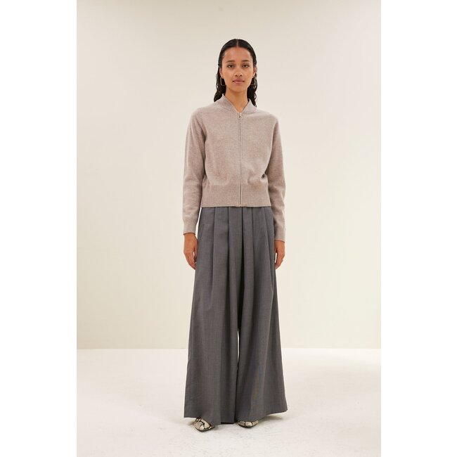 BY BAR zipp cardigan dark sand