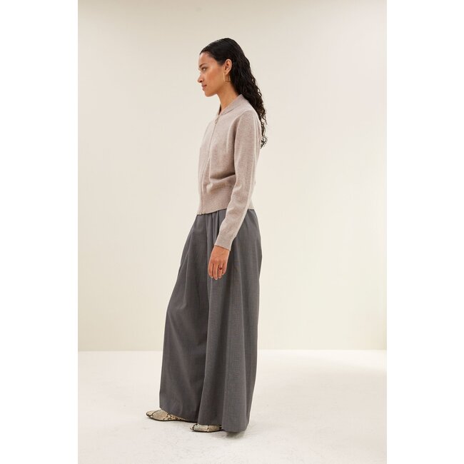 BY BAR zipp cardigan dark sand