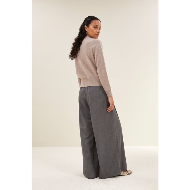 BY BAR zipp cardigan dark sand