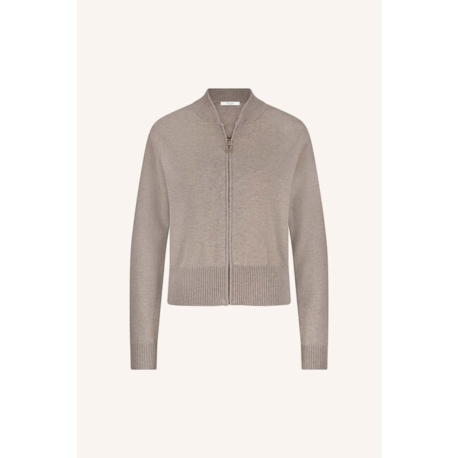 BY BAR zipp cardigan dark sand