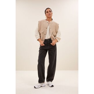 BY BAR maggie sleeveless jacket dark sand