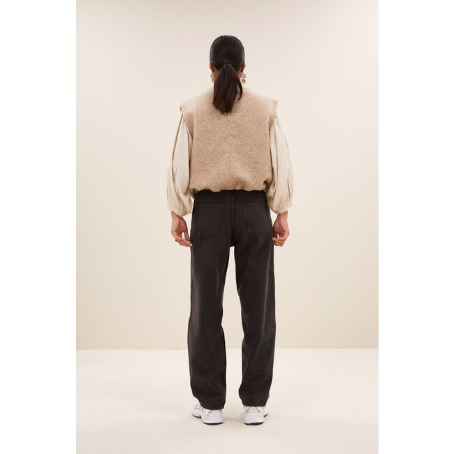 BY BAR maggie sleeveless jacket dark sand