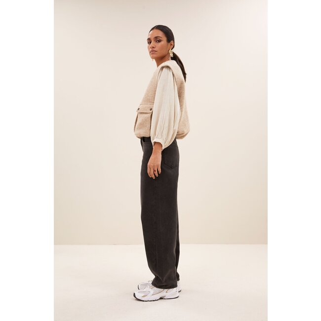 BY BAR maggie sleeveless jacket dark sand