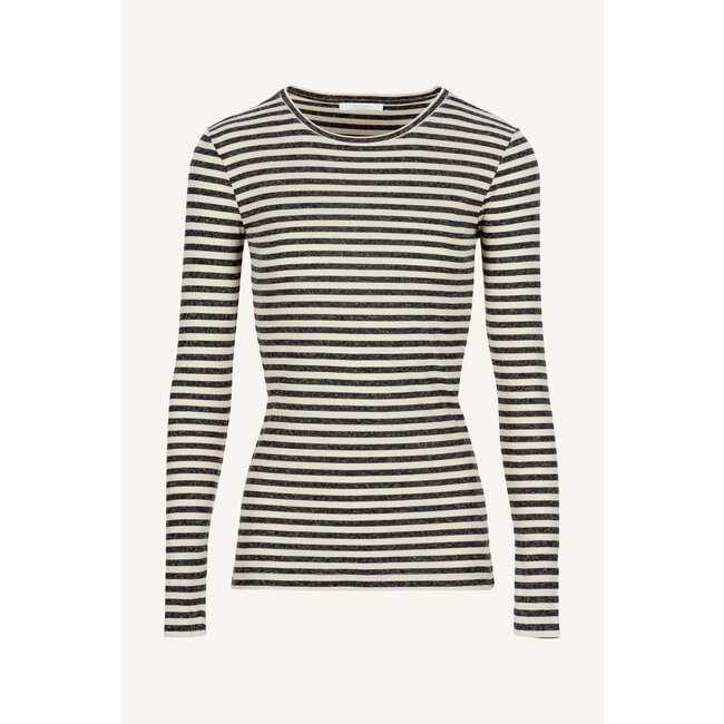 BY BAR basic ls big stripe top chalk