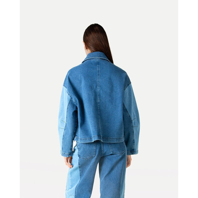 Another Label ALMirre blazer l/s Two tones blue denim