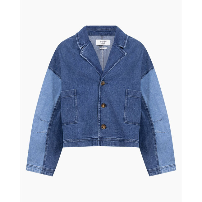 Another Label ALMirre blazer l/s Two tones blue denim