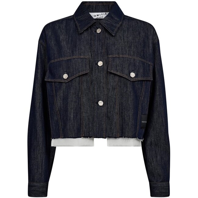 HAUTE L'AMITIÉ Denim Cargo Crop Shirt Dark Denim