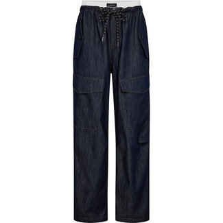 HAUTE L'AMITIÉ Denim Cargo Pull On Tall Trouser Dark Denim