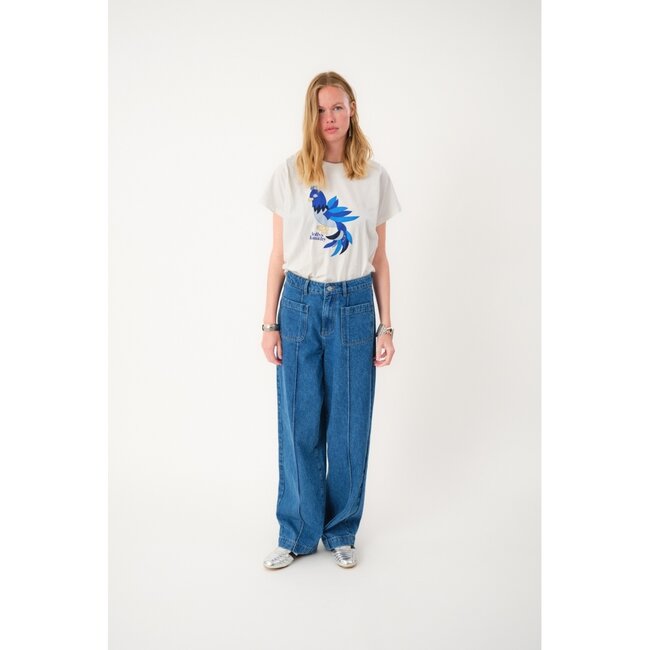 Lollys Laundry ROMALL TEE SS WHITE Blue Bird