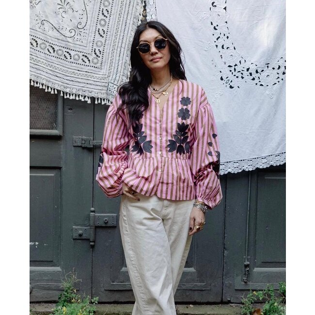 Sissel edelbo Rikke top Pink Stripes