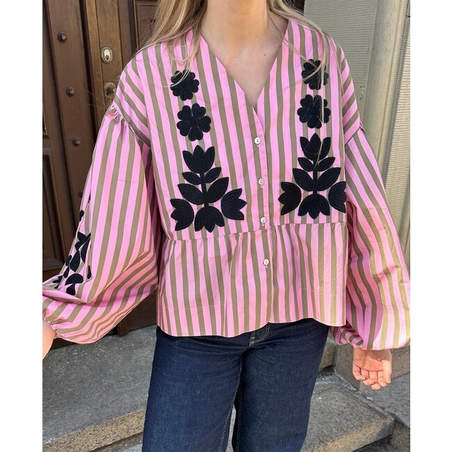 Sissel edelbo Rikke top Pink Stripes