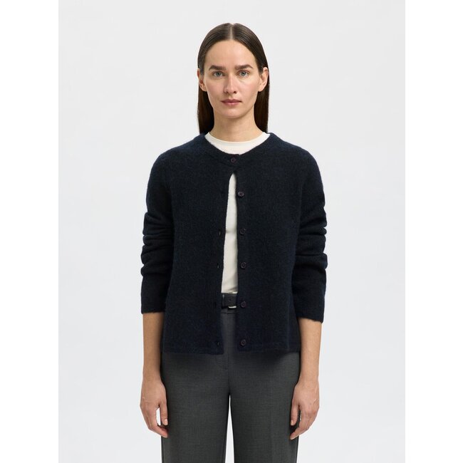 Selected Femme SLFLULU NEW LS KNIT CARDIGAN NOOS Dark Sapphire