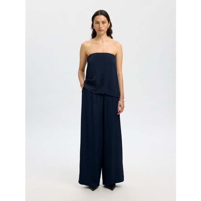 Selected Femme SLFLEONORE HW WIDE PANT B Dark Sapphire
