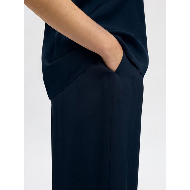 Selected Femme SLFLEONORE HW WIDE PANT B Dark Sapphire