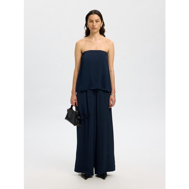 Selected Femme SLFLEONORE HW WIDE PANT B Dark Sapphire